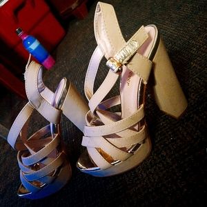 Brand new tan high heels